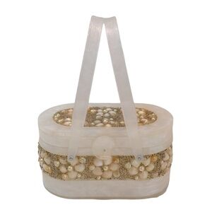 Vintage 1950’s Wilardy Marble‎ Lucite Seashell Clutch Purse
